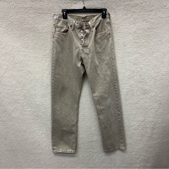 Levi's Denim - Size 2 - LEVI'S - 501 Jeans Cream Straight Leg Rent the Runway RTR $108 msrp